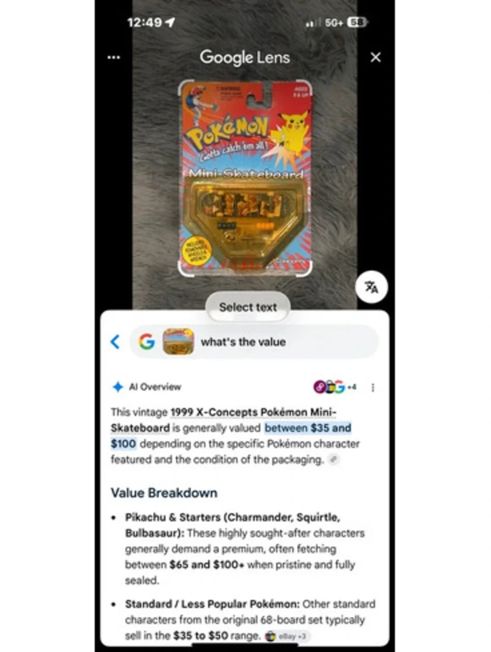 Vintage 1999 X-Concept Pokemon Mini Skateboard (Charizard)